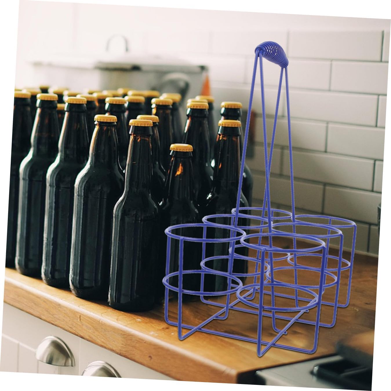 Levemolo Portable Bar Holder Organizer Beer Bottle Basket for Beer Lovers Brewmate
