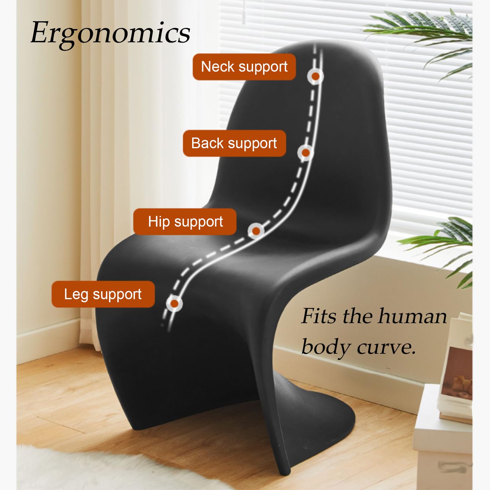 Nowoczesne ergonomiczne krzesła do jadalni, zestaw 2 szt., wielofunkcyjne krzesła do domu i biura (czerwone)