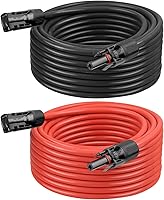 Vista 22 de Cable de extensión solar de 10 AWG de 3 pies negro + 3 pies rojo, cable de panel solar de calibre 10 macho a hembra, alambre de cobre estañado
