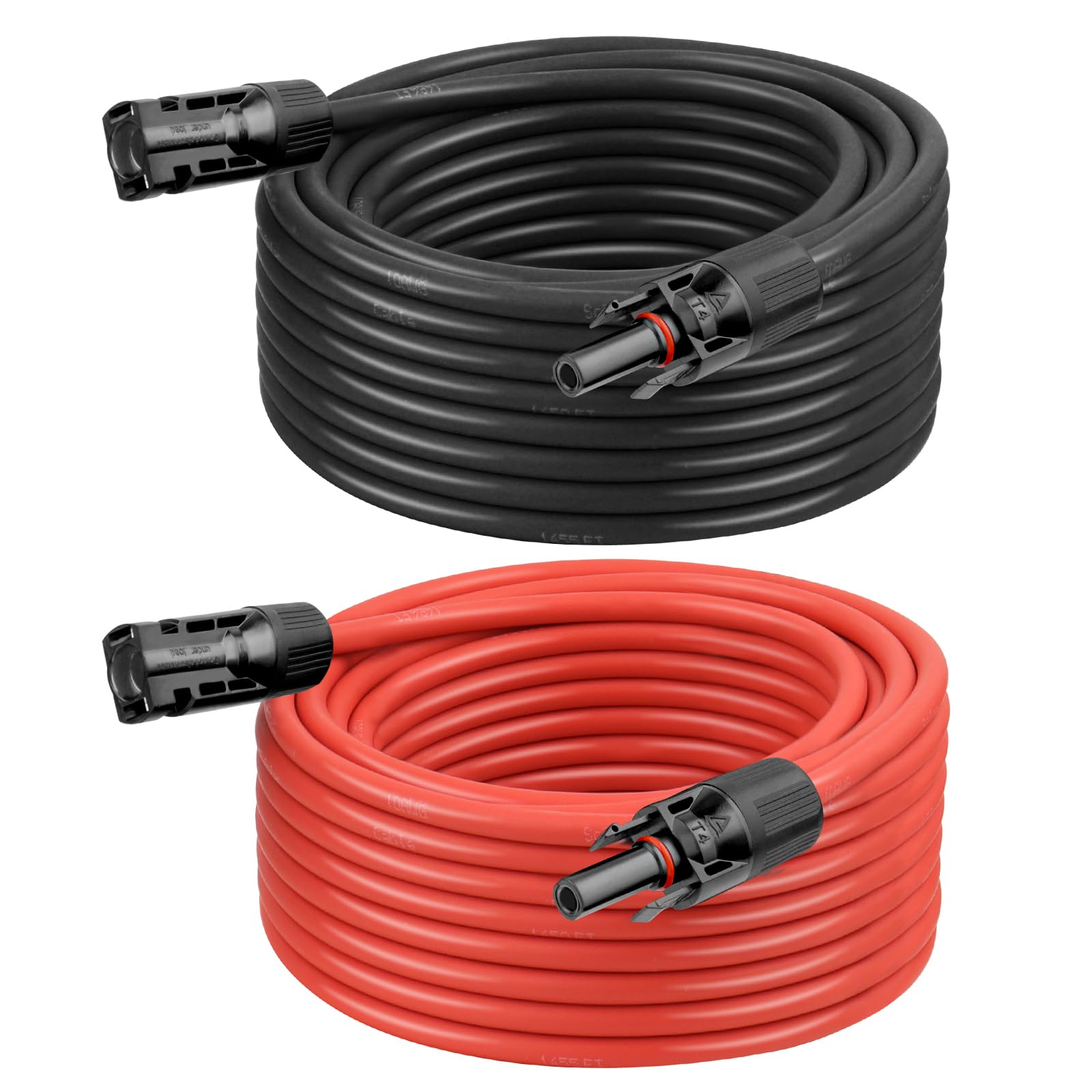 10 AWG Solar-Verlängerungskabel, 9,2 m, schwarz + 9,2 m rot, Ultra-Solarmodul-Draht, Stecker auf Buchse, verzinnter Kupferdraht für Solarpanel, Automobil, Wohnmobil, Boot, Outdoor