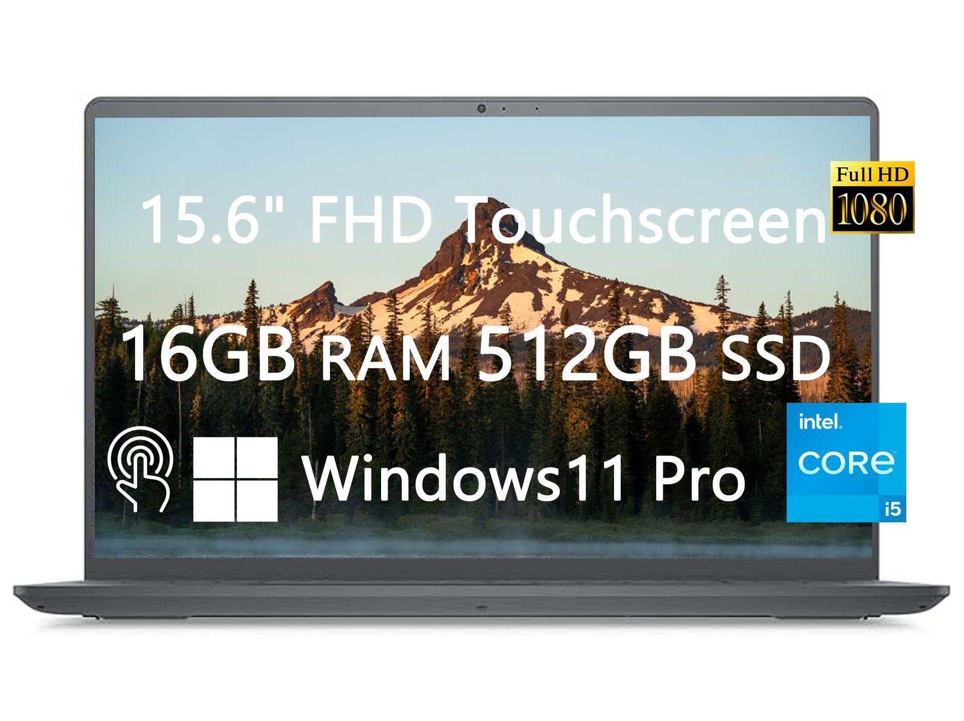 Dell Inspiron 15 3520 Touch Laptop, 15.6 inch FHD, Intel Core i5-1155G7, 16GB RAM, 512GB SSD, Wi-Fi, Bluetooth, HDMI, USB-C, Fast Charge, Lightweight,