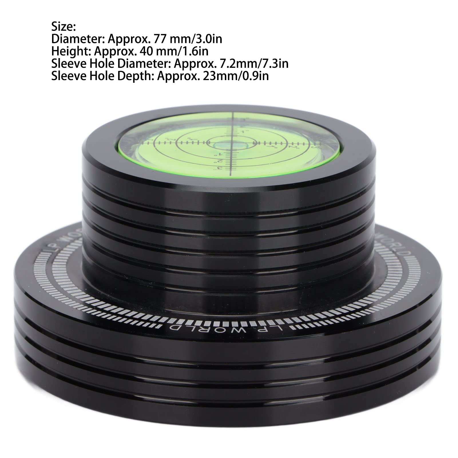 XINL Stabilizzatore del Peso del Disco, Morsetto per Dischi in Vinile, Pad Inferiore Morbido stabilizzato, riduzione del Rumore della velocità per Giradischi LP(Nero)