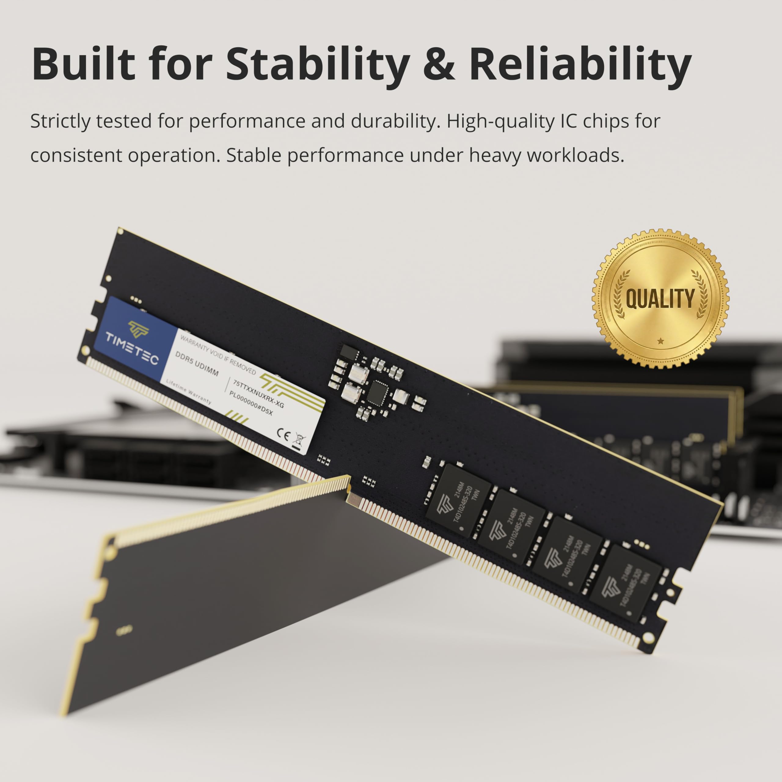 Timetec DDR5 Unbuffered Non-ECC 1.1V 288 Pin UDIMM Desktop Memory