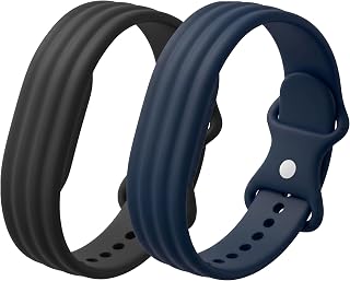 2 Pack Sport Silicone Bands Compatible with Google Fitbit Air, Soft Breathable Replacement Straps for Fitbit Air, Sweat & Water Resistant Workout Wristbands for Women Men
