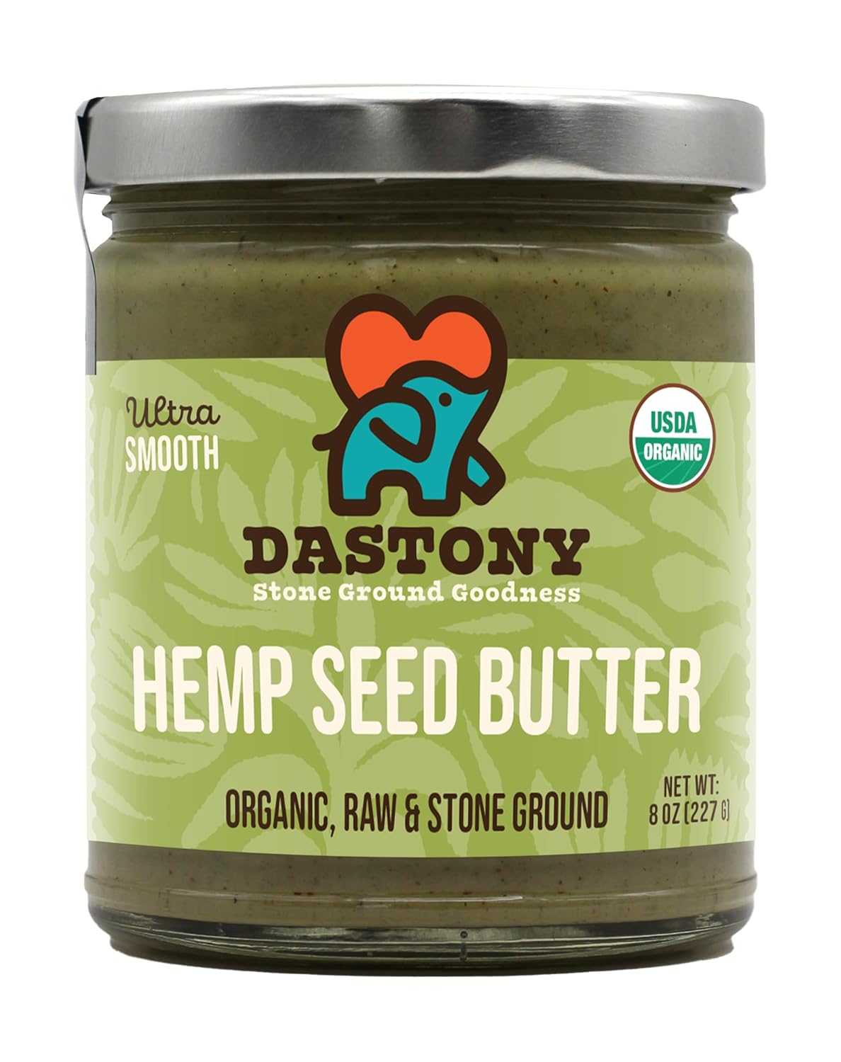 Dastony Organic Raw Hemp Seed Butter, 8 oz | Only One Ingredient | Vegan, Paleo and Keto Friendly, Non GMO, Gluten-free - Pack of 2