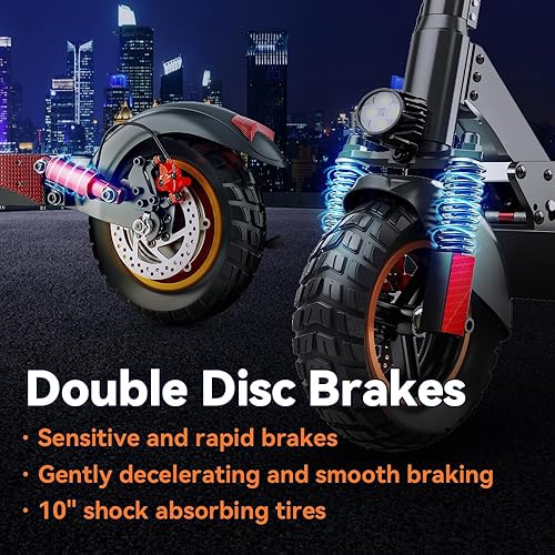 Miniatura 4 de Patinete eléctrico para adultos, scooter eléctrico de 10 pulgadas con asiento, scooter de desplazamiento E de 600 W, velocidad máxima de 28 Mph y