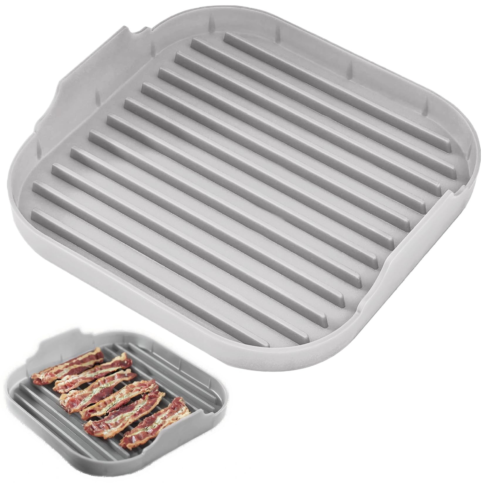 Bandeja para tocino de microondas apta para lavavajillas que evita grasa