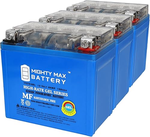 Mighty Max Battery YTZ7SGEL - Batería de repuesto de gel de 12 V 6 Ah compatible con Power-Sonic PTZ7S Powersport - 3 unidades
