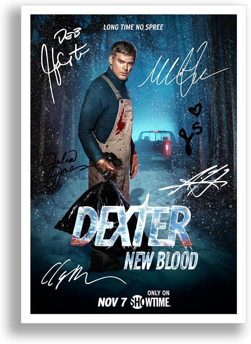 Mounted Gifts Black Dexter New Blood Cast Signed Autograph A4 Poster Photo Print Tv Show Season Series Framed Boxset Memorabilia Gift Michael C Hall (A3 Poster Only)