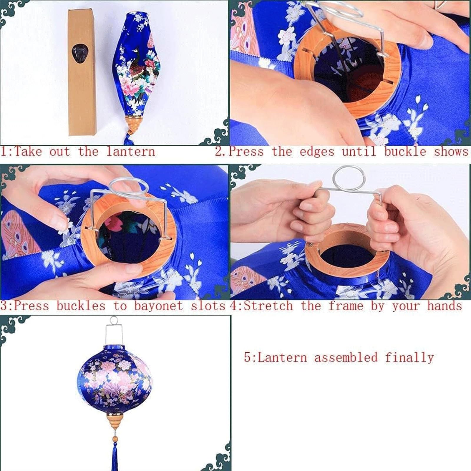 Lanterna appesa floreale rotonda lanterna di seta cinese da 12/14 pollici | Lanterne giapponesi vietnamite Lanterna for decorazioni for interni ed esterni(14inch)