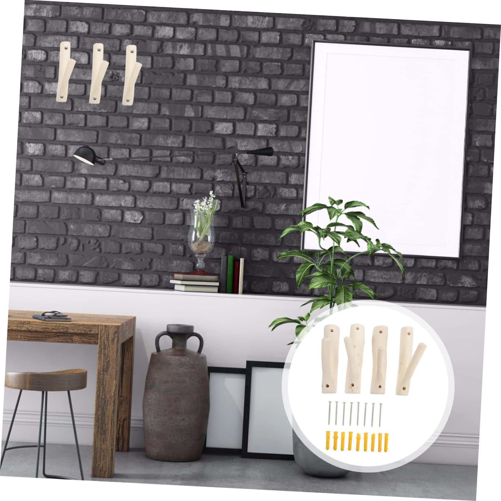 ABOOFAN Gancho de Pared Decorativo de Madera Forma de Rama de Árbol, 6 Piezas, Diseño Natural y Creativo para Decorar y Ahorrar Espacio Hogar