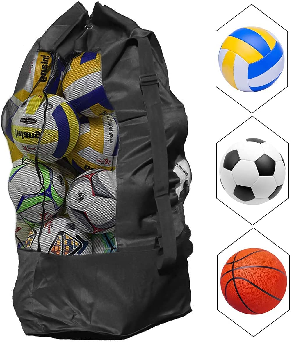 Extra Large Waterproof Mesh Equipment Duffel Bag with Drawstring for 20 Balls