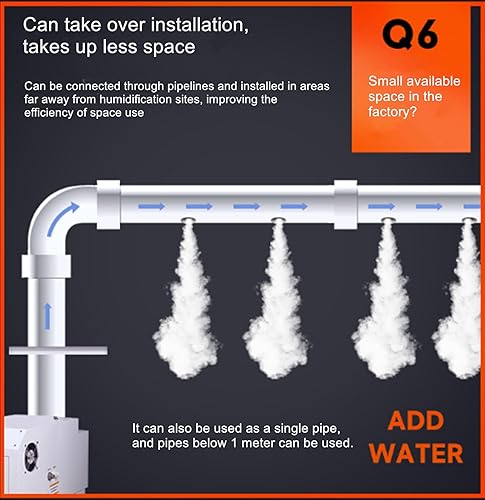 Miniatura 5 de Humidificador industrial 304.3 fl ozh Humidificador comercial de salida de niebla más alta de acero inoxidable, humidificador de niebla fría,