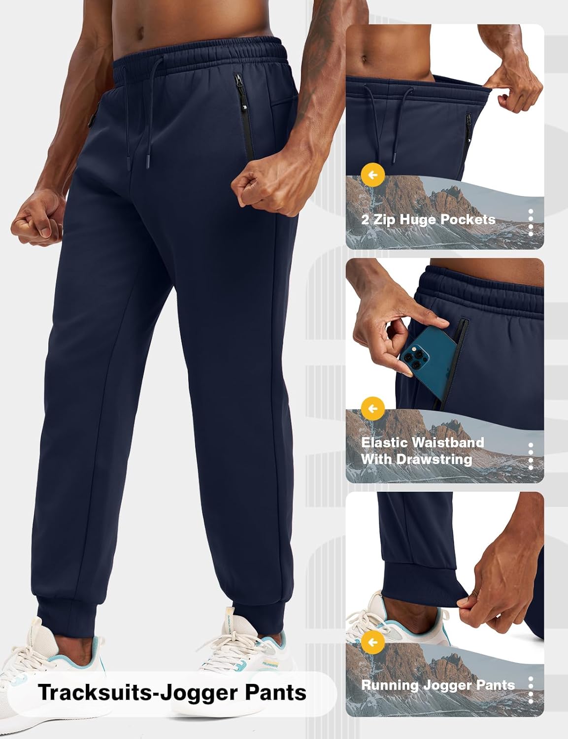 TBMPOY Mens Fleece Lined Hooded Tracksuits Sweatsuits 2 Piece Sets Winter Thermal Jogging Track Sweat Suits Warm Up Outfits - Image 5