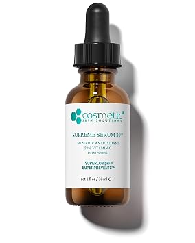 Supreme Serum 20 20% Vitamin C Face Formula with Hyaluronic Acid, Glutathione & Asiatic Acid Antioxidant for Even Skin Tone, Firmness & Radiant Complexion 1 fl oz