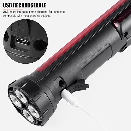 Miniatura 7 de EVTSCAN Luz LED de seguridad vial ajustable de 45 grados, con flecha de giro, luz roja magnética, lámpara LED de seguridad de señal de tráfico, para