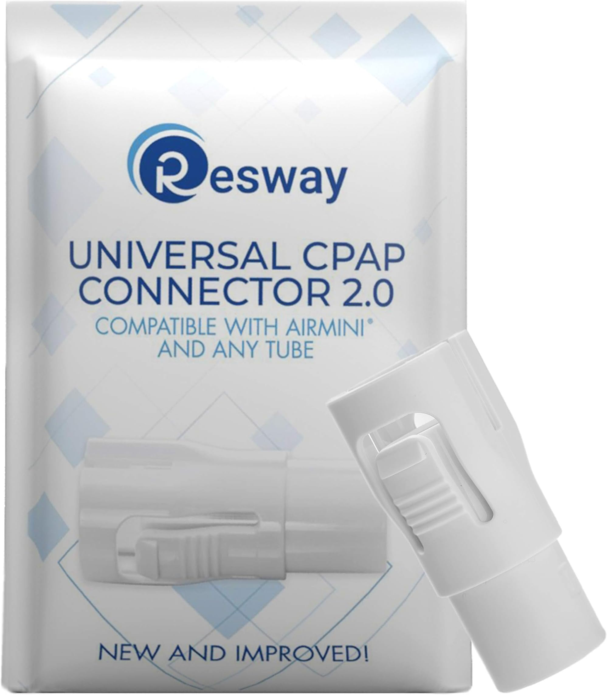 Resway Portable Universal Connector 2.0 | Airmini Adapter | Tubing and Mask Travel Adapter | Travel Accessory - Universal Connector Compatible with ResMed Airmini and Any Tube