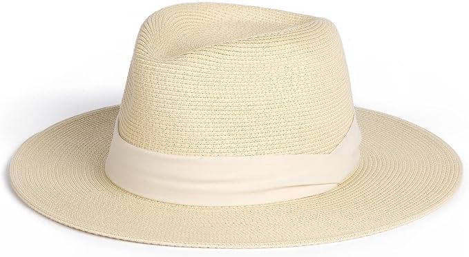 Wide-brim straw sun hat women summer beach vacation fashion accessory