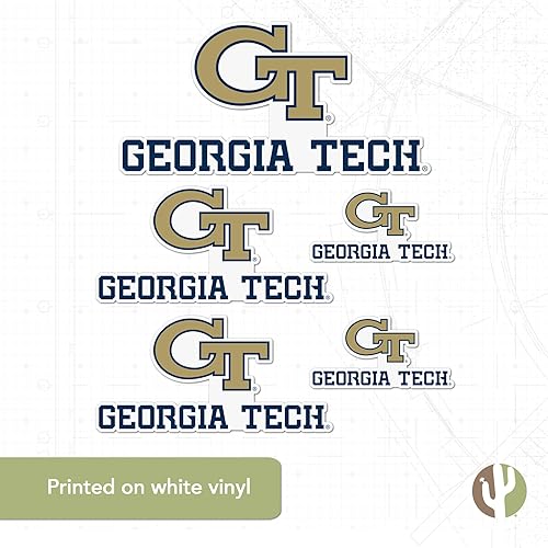 Miniatura 5 de Desert Cactus Georgia Tech - Adhesivo de vinilo con diseño de Yellow Jackets GT Institute of Technology, calcomanías de vinilo para laptop, botella