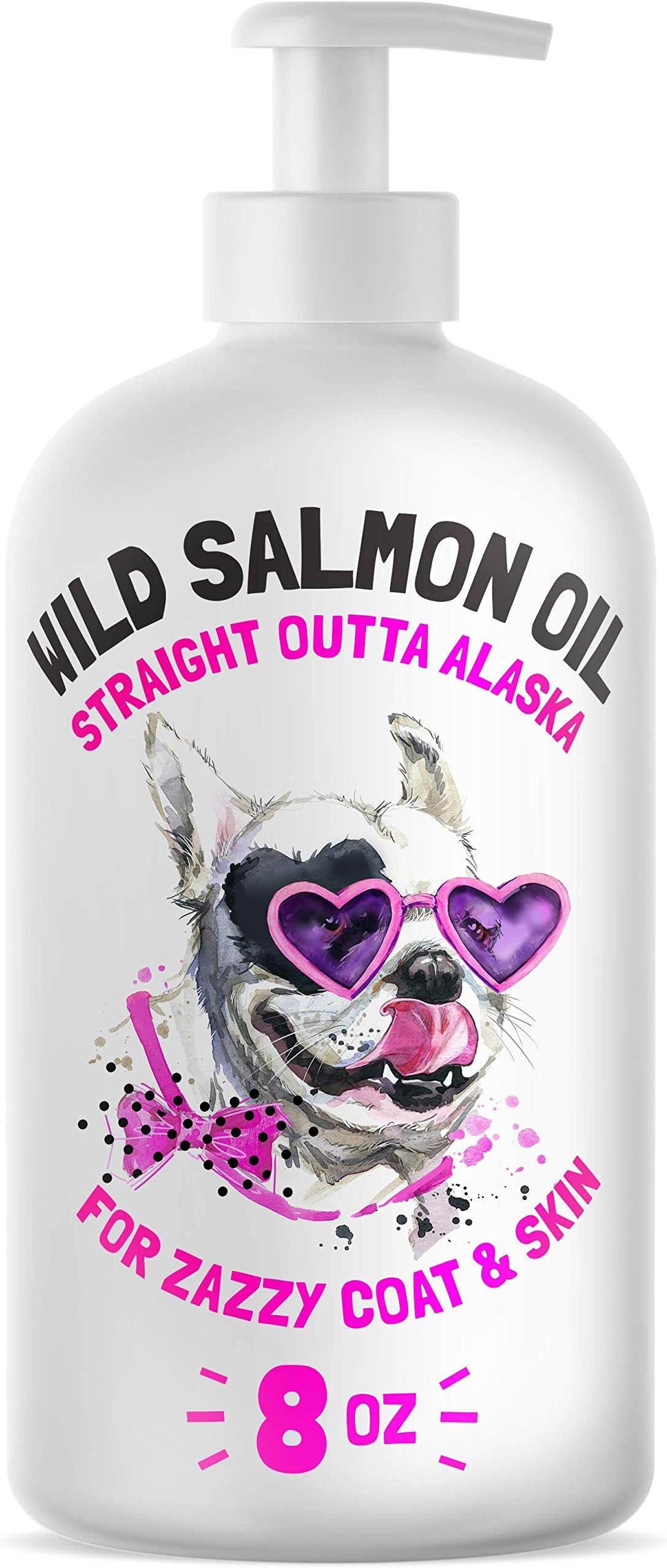 Wild Alaskan Salmon Oil for Dogs & Cats - Pure Fish Omega 3 6 9 Liquid Fatty Acids - Skin & Coat Supplement - Supports Joint Function, Immune & Heart Health