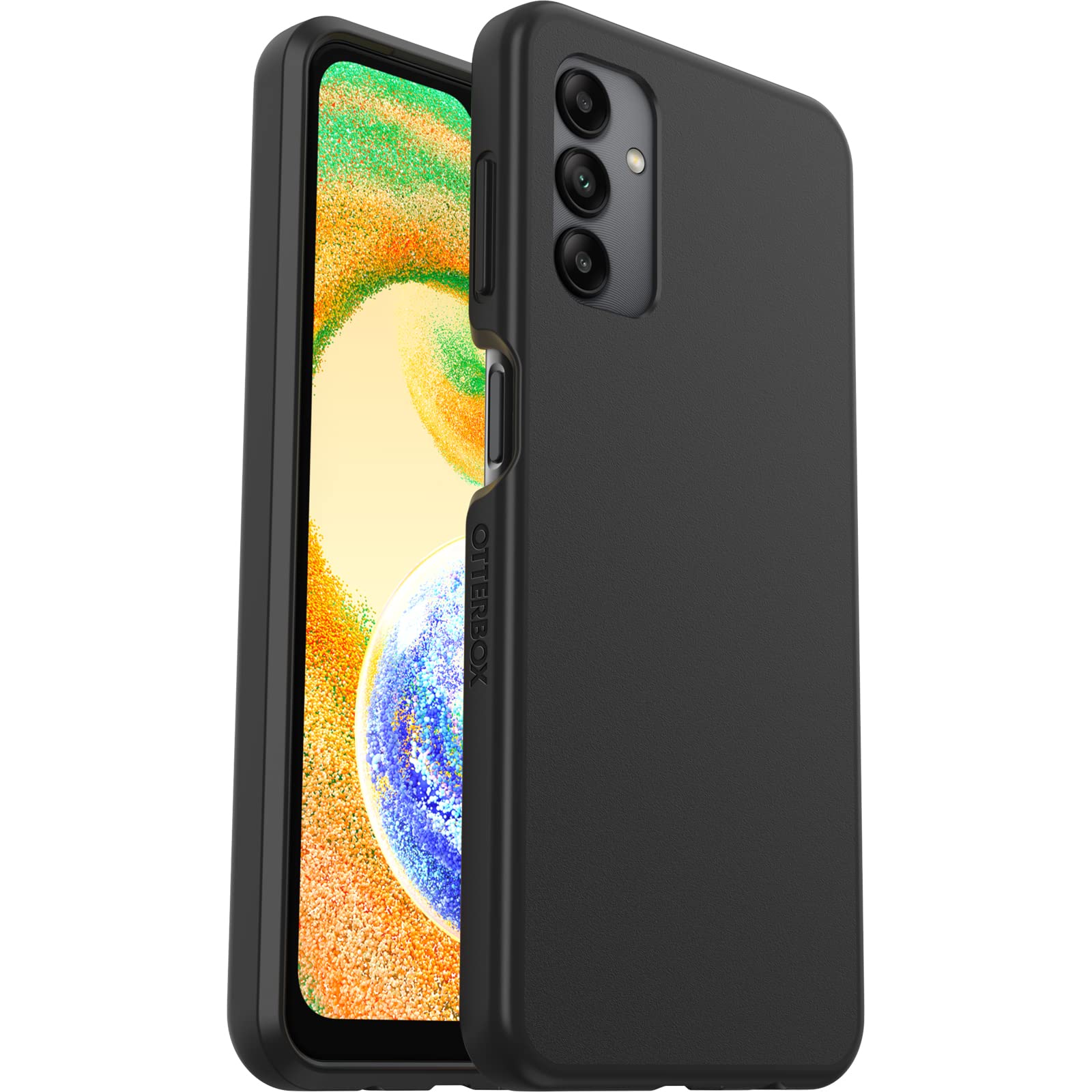 OtterBox React Series Hülle für Samsung Galaxy A04s, stoßfest, sturzsicher, ultraschlank, schützende Hülle, Getestet nach Militärstandard, Schwarz