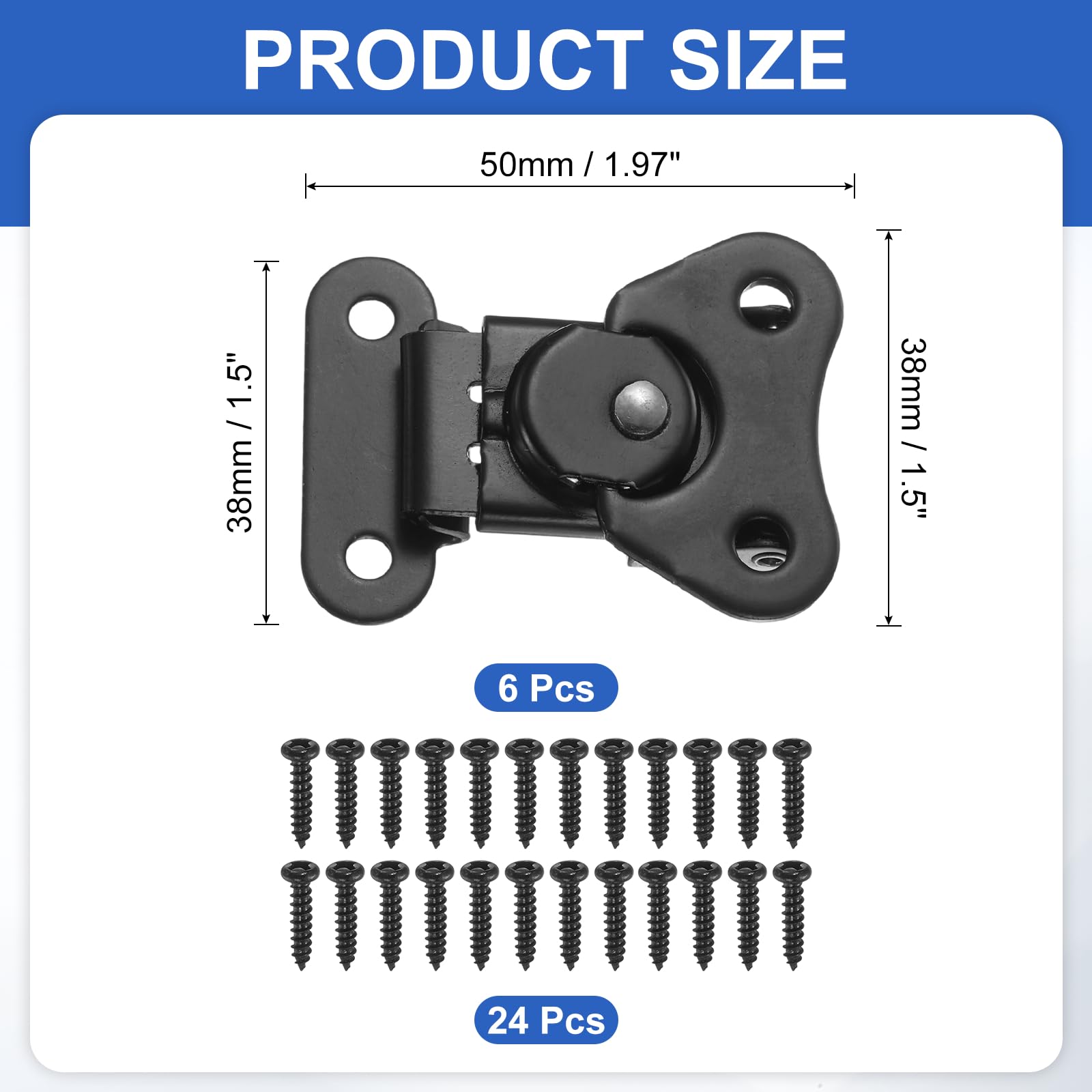 PATIKIL 1.97x1.5" Spring Loaded Butterfly Twist Latch - Image 2