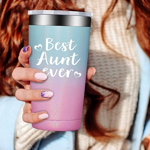 Miniatura 5 de BIRGILT Vaso térmico de 20 onzas con aislamiento térmico de 20 onzas para tía y sobrino, regalos divertidos de cumpleaños y Navidad para la tía