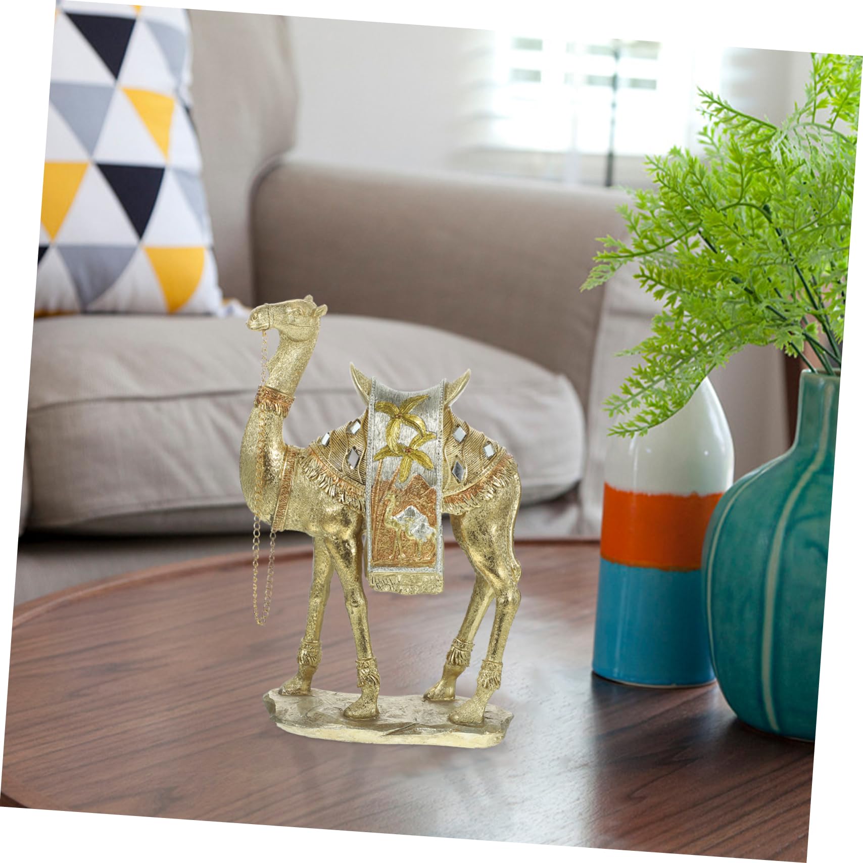 VALICLUD Figura Decorativa con Textura Excelente de Resina Dorada de Estatua y Resistencia al Desgaste en Estilo Moderno y Clásico para Adorno de Mesa y Hogar