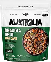 Hart's Natural Granola Australia Keto Low Carb | Granola Sem Açucar, Sem Lactose, Sem Glúten, Vegano | 100% Natural | Alto em Fibras | Snack Saudável | 300g