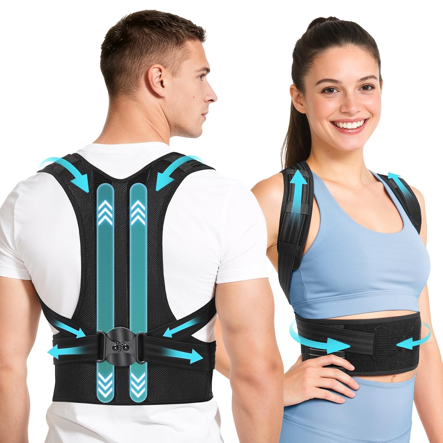 babaka Posture Corrector for Women and Men, Back Brace Adjustable Shoulder Brace for Upper and Lower Back Pain Relief,Shoulder Straightener,Hunchback,Thoracic, Spine Corrector, Scoliosis (Small)