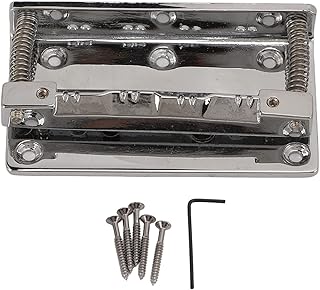 Agatige 8 String Mandolin Saddle Bridge,Metal Mandolin Bridge 8 String Saddle Bridge Plate Tailpiece Replacement Accessories