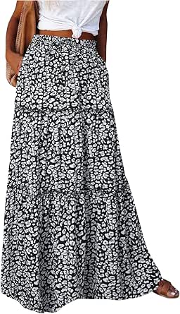 Morydal Maxirock Für Damen, Hohe Taille, Lässiger Produktbild-Vorschau 4