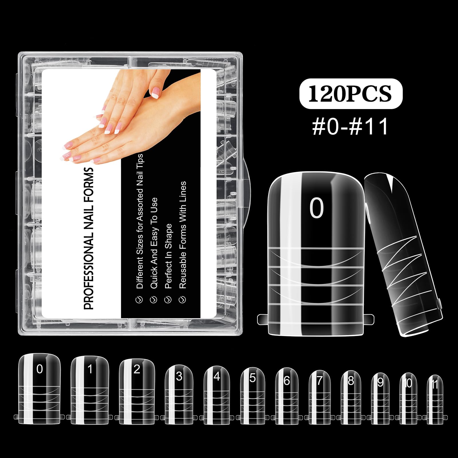 BNG 120 PCS Toe Nail Forms for Extension & Build - Image 2