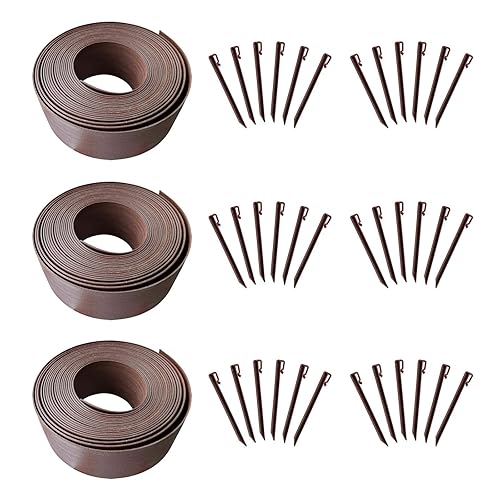 120FT Brown Landscape Edging Coil Kit 4 Inch High,Terrace Board