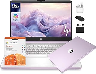 HP 14 Laptop Student Business 2025 Flagship Computer, AI Copilot, CPU Intel de 4 núcleos de 13ª generación, 16 GB de RAM 628 GB de almacenamiento (128 GB UFS+500 GB Ext) 1 año de batería larga Office