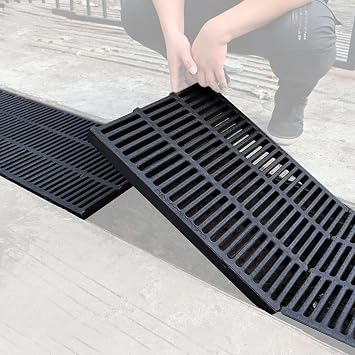 Drain Grates for Concrete Driveway, Outdoor Yard Garden Basement Window Garage Floor Grate Cover for Channel/Trench/Trough Drainage Systems, Rectangular Square40cm x 13.3cm x 2cm
