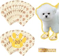 HUGEEZ Disposable Dog Booties 20PCS + Bandage Roll - Waterproof Breathable Paw Protectors for Small Dogs, Puppies, Cats - Wound Care Recovery Shoes