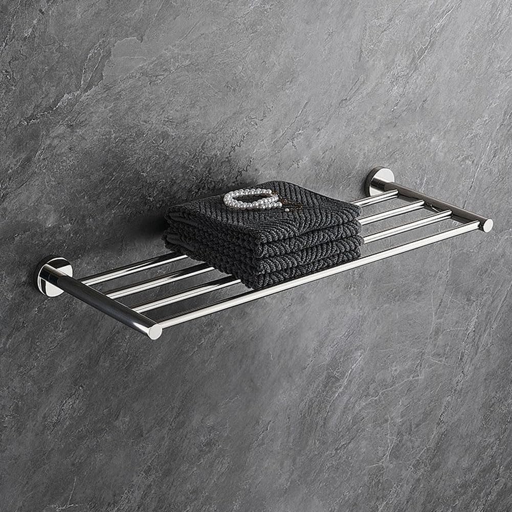2-Tier Hotel Towel Racks for Bathroom, Wall Mounted Towel Shelf, 30 Inch Bathroom Towel Rack, Polished Chrome
