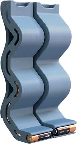 Combo de conducto de batería AA y AAA, organizador de batería de montaje en pareddispensador de batería - Azul (paquete combinado)