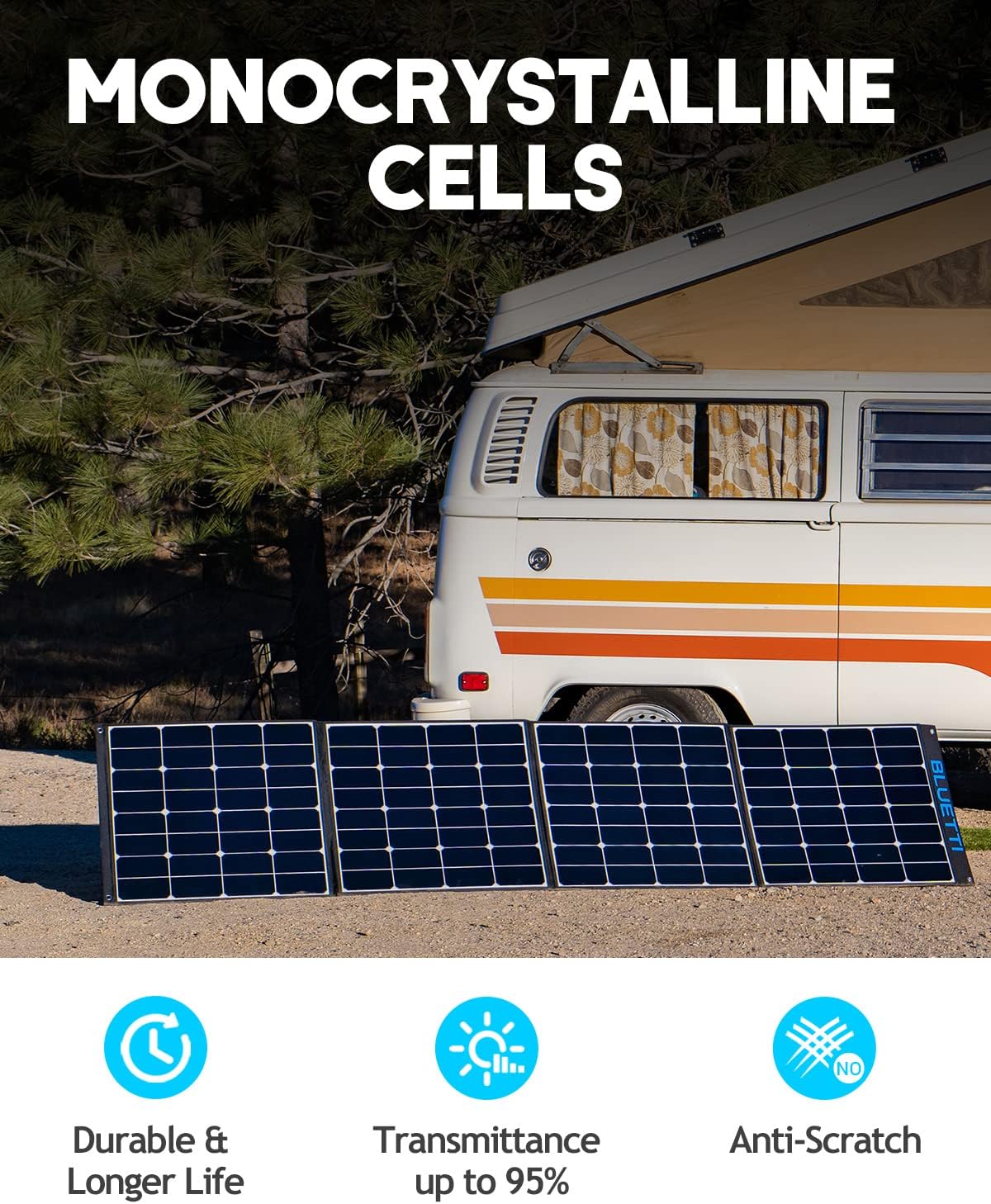 BLUETTI SP350 350W Solar Panel for AC200MAX/AC200P/AC300/EB240/EB150 Portable Power Stations with Adjustable Kickstand, Foldable Solar Power Backup for Outdoor Camping,Off Grid System : Everything Else