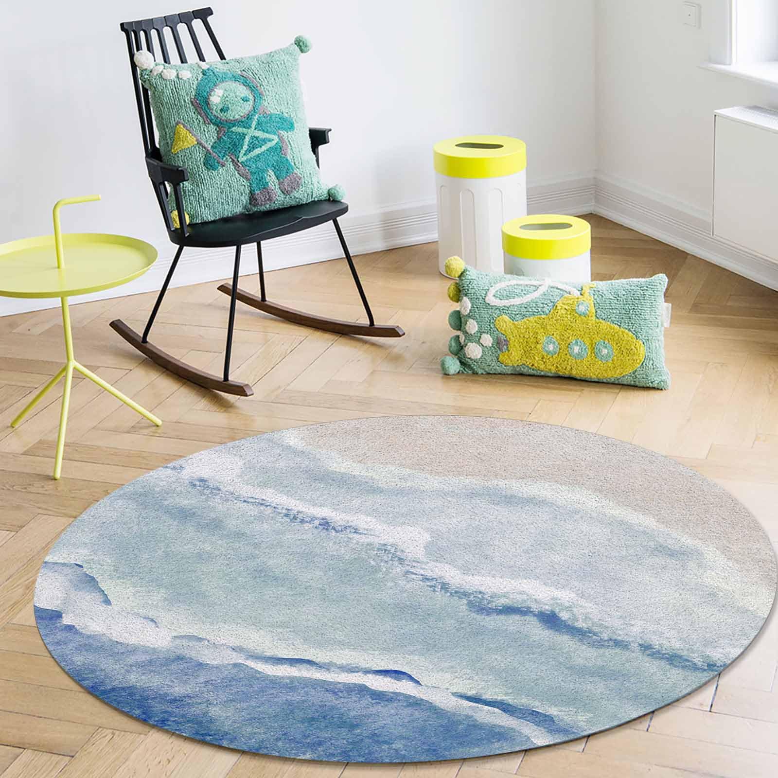 Amazon.com: DecorLovee Navy Blue Summer Beach Round Area