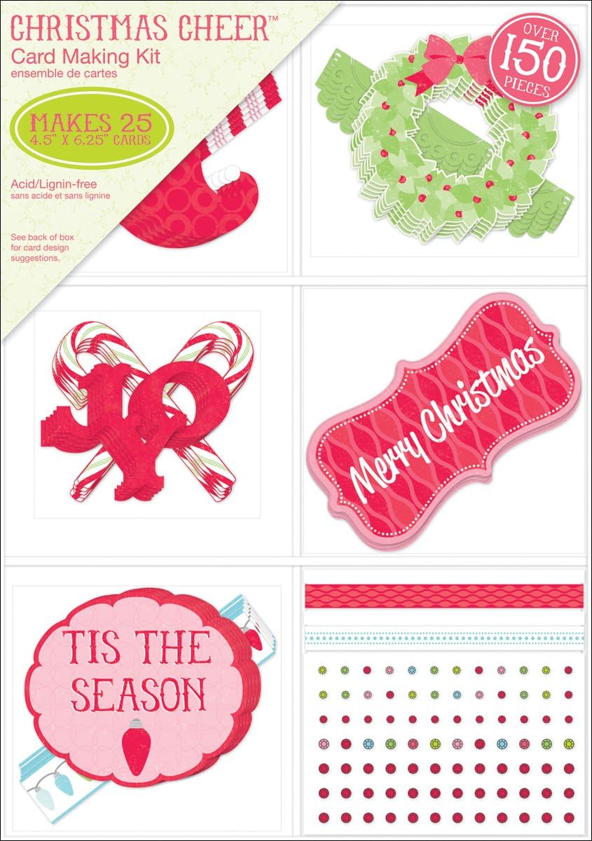 The Paper Company Christmas Cheer Card Making Kit Makes 25 (4.5'X6.25') Cards