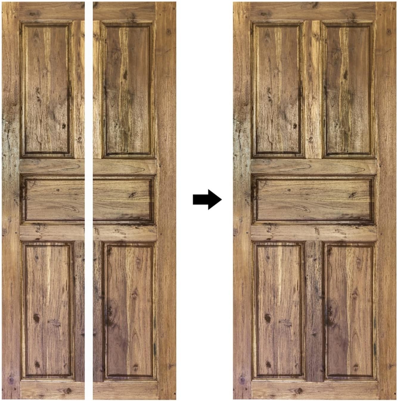 A.Monamour 3D Door Stickers for Interior Doors Old Wood Door Vinyl Removable Self Adhesive Door Poster Wallpaper Mural Decals for Bedroom Office Bathroom 90x200cm