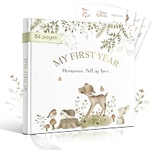Baby Memory Book   My First Year Journal, Gender-Neutral Keepsake Book for Boys & Girls, Thoughtful Gift for New Parents, Deer Theme