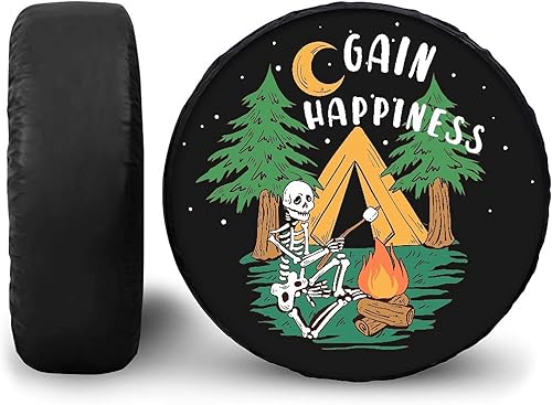 AuMoHall Spare Tire Cover for RV Trailer, PU Leather Tire Cover Waterproof Sun P