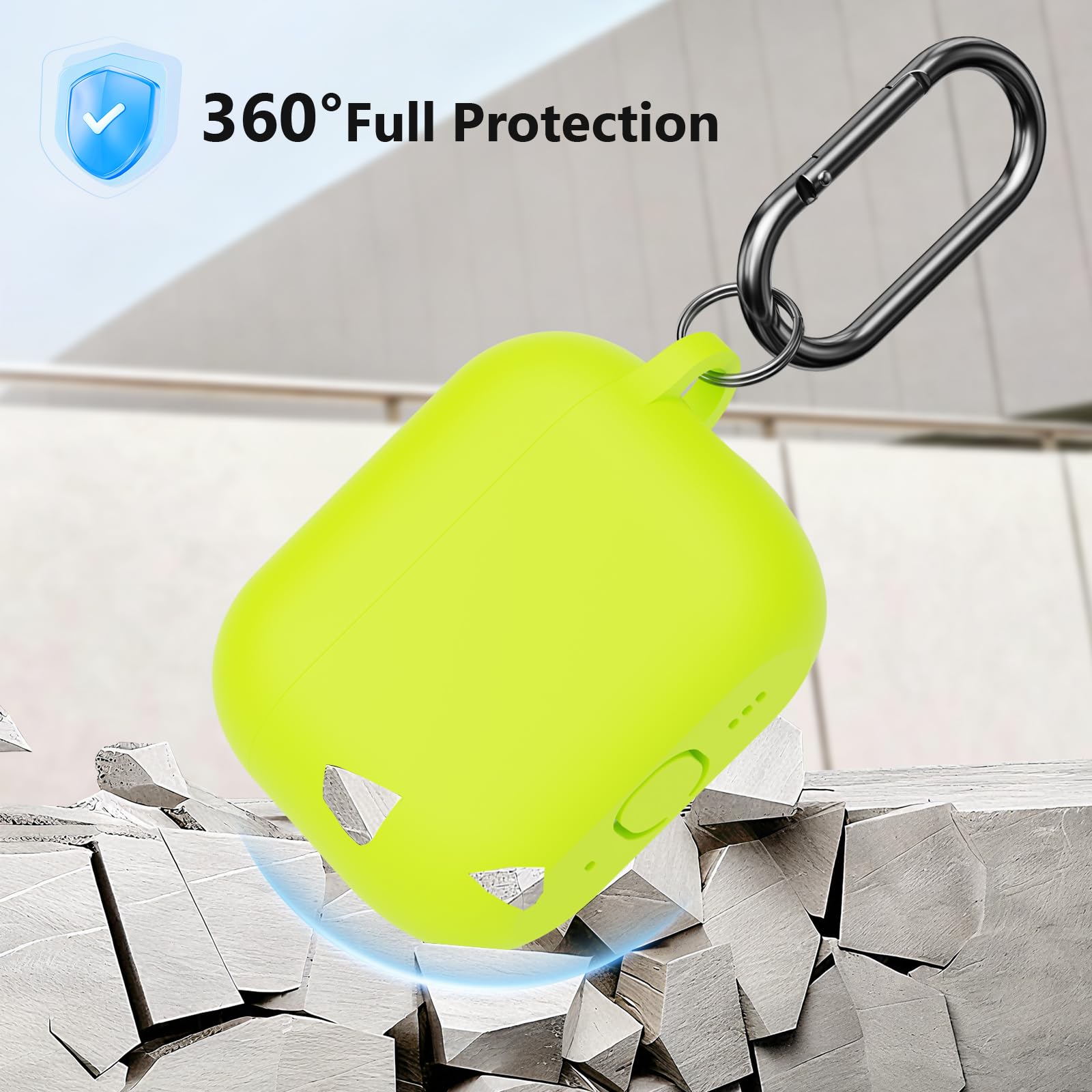 Coque Silicone AirPods Pro 3 2025 – LED Visible, Anti-Choc Avec Mousqueton Orange – Protection 360° KOKOKA
