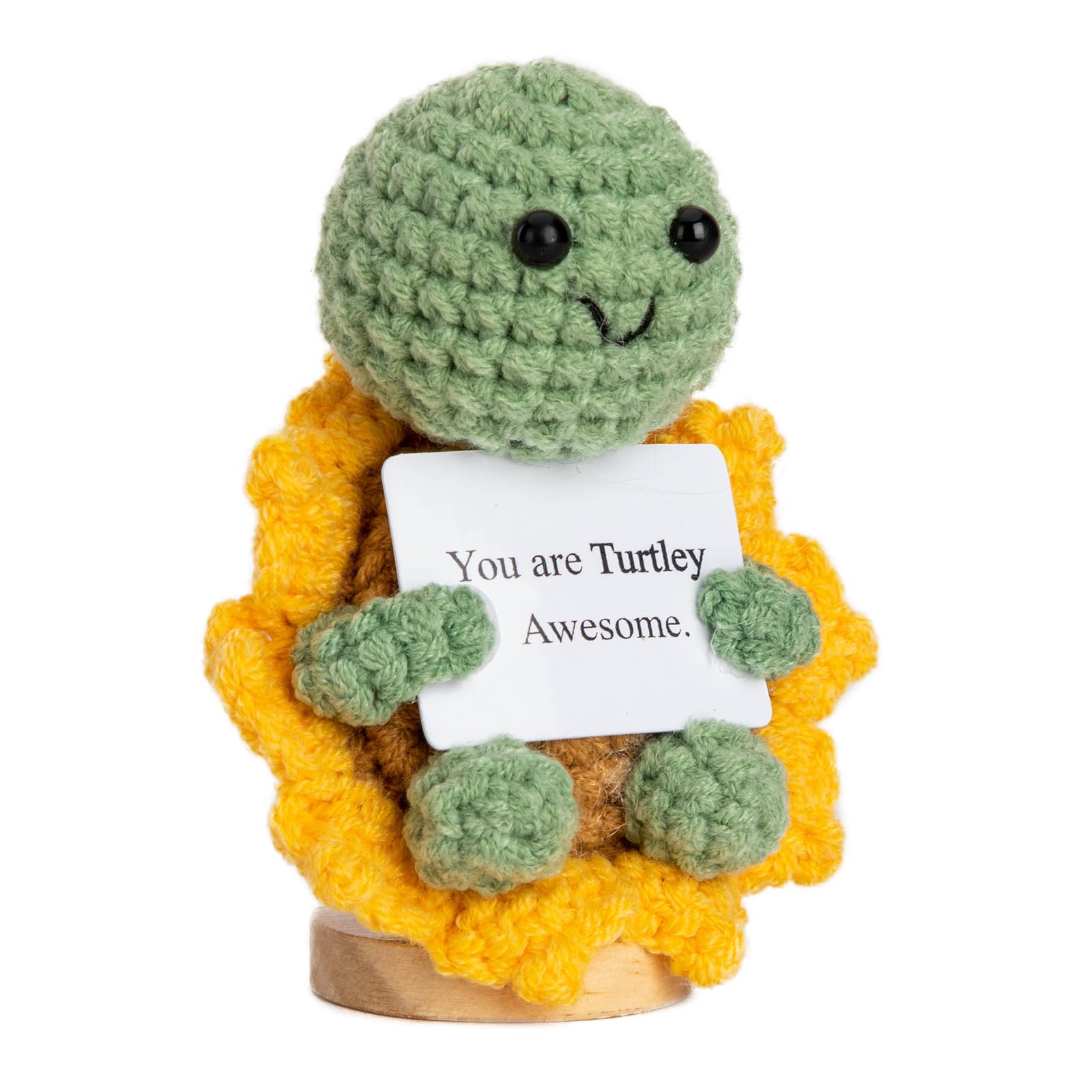 Positive Handmade Mini Turtle Sunflower Crochet: Funny Gift for All Ages (Women, Men, Grandkids) – Great for Valentines Day Gifts, Birthdays, Secret Santa & Mom Gifts