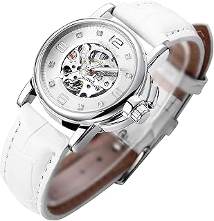 Women's Watch Luxury Mechanical Stainless Steel Skeleton Steampunk Automatic Self Winding Wristwatch