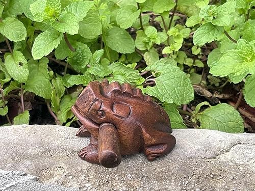 Miniatura 7 de Instrumentos de percusión clásicos hechos a mano, rana de madera, 2.3-2.5 pulgadas, instrumento musical de rana de madera (color negro)