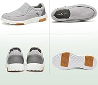 Vista 6 de OrthoComfoot Zapatos ortopédicos cómodos sin cordones para hombre con soporte de arco, mocasines ortopédicos para fascitis plantar, zapatos de lona
